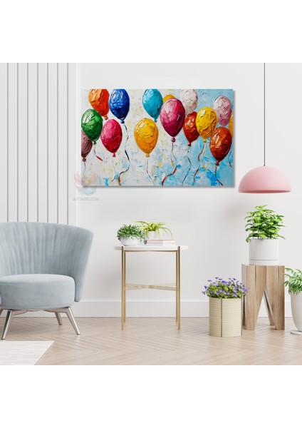 Kanvas Yatay Duvar Tablosu Kanvas Renkli Balonlar Ev Ofis Salon Modern Duvar Tablosu modelleri