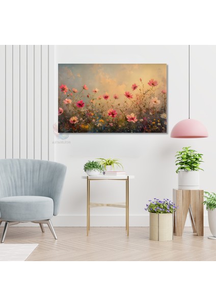 Kanvas Yatay Duvar Tablosu Kanvas Cicek BAHCESI33 Ev Ofis Salon Modern Duvar Tablosu modelleri
