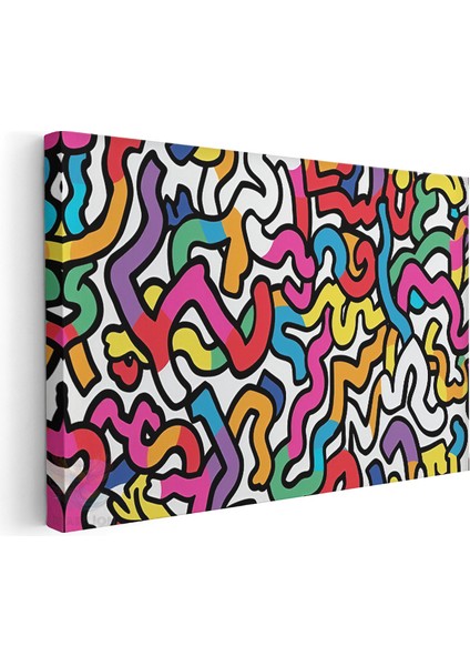 Kanvas Yatay Duvar Tablosu Kanvas Renkli Kivrimlar Ev Ofis Salon Modern Duvar Tablosu