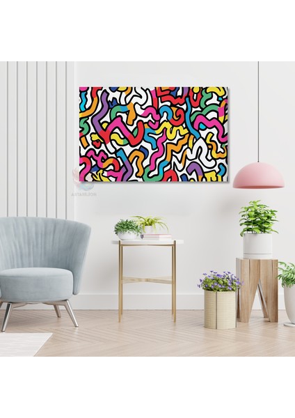 Kanvas Yatay Duvar Tablosu Kanvas Renkli Kivrimlar Ev Ofis Salon Modern Duvar Tablosu fiyatları