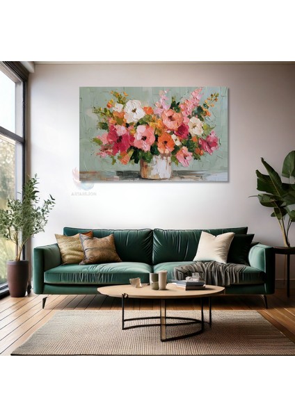 Kanvas Yatay Duvar Tablosu Kanvas Vazoda Cicekler Ev Ofis Salon Modern Duvar Tablosu fiyatları