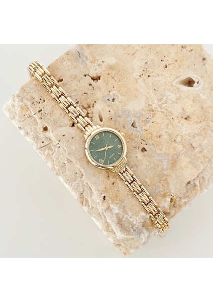 Nervion Gold Yeşil Saat