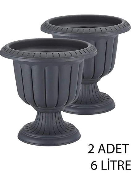 2 Adet Nergis Saksı 6 Litre Ayaklı Plastik Çiçek Saksı Seti fiyatları