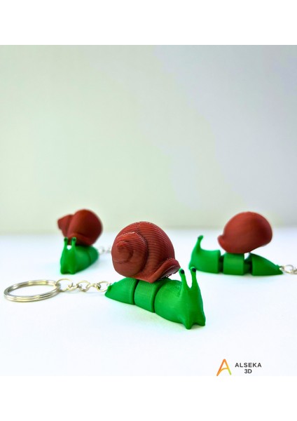 - 3D Baskı Salyangoz Figürlü Anahtarlık