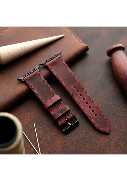 Apple Watch Elit Seri 44-45-46-49(Ultra) Uyumlu Deri Kordon
