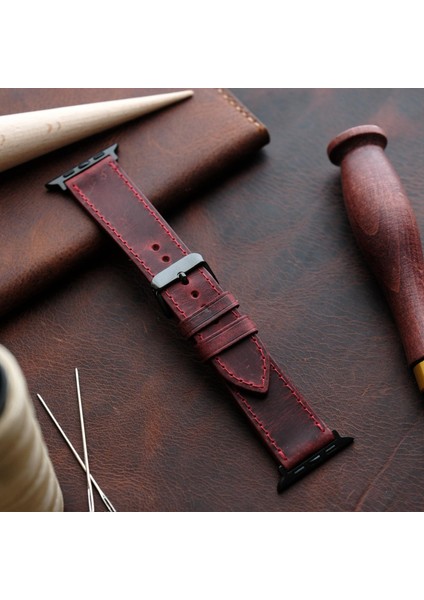 Apple Watch Elit Seri 44-45-46-49(Ultra) Uyumlu Deri Kordon