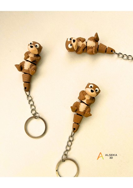 - 3D Baskı Su Samuru Figürlü Anahtarlık