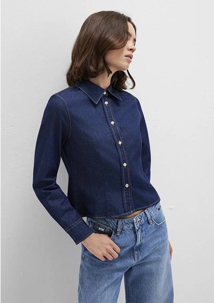 Lacivert Denim Gömlek 1211178-85481 fiyatları