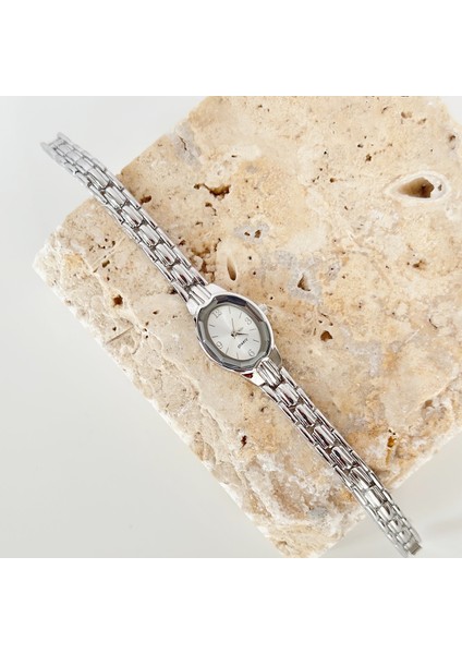 Rive Gümüş Saat Beyaz