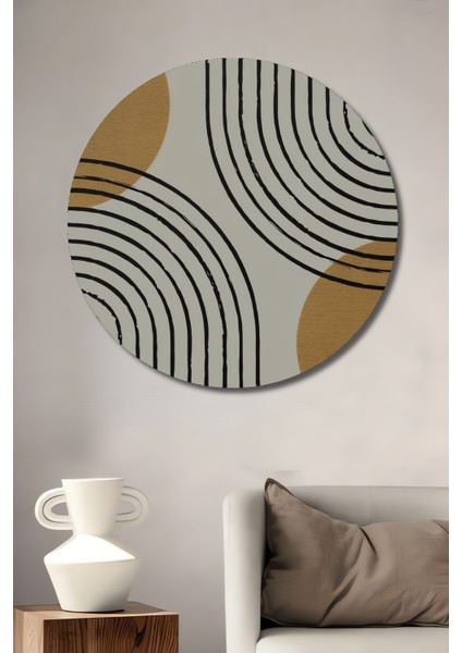 Retro Minimalist Dekoratif Ahşap Mdf Ev/işyeri Duvar Tablo Yuvarlak Ev/işyeri Duvar Tablo