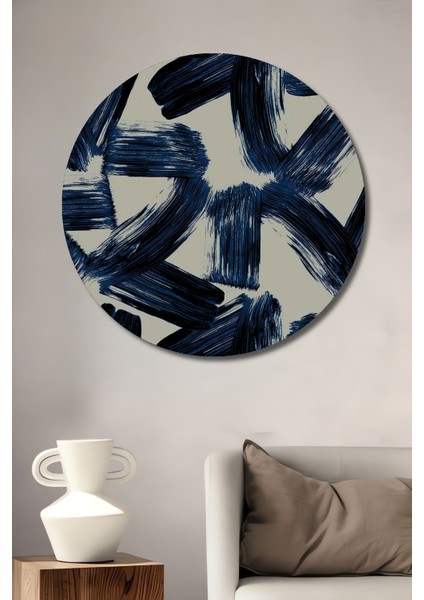 Soyut Fırça Darbesi Dekoratif Ahşap Mdf Ev/işyeri Duvar Tablo Yuvarlak Ev/işyeri Duvar Tablo