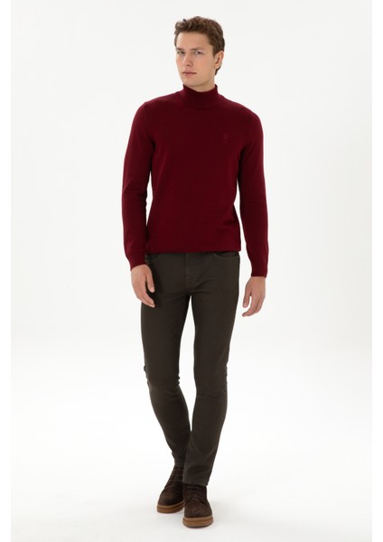 Erkek Bordo Kazak /triko 50307783-VR014 fırsatları