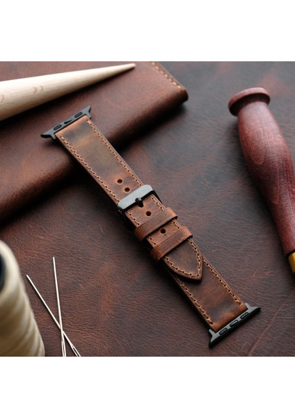 Apple Watch Elit Seri 38-40-41-42MM Uyumlu Deri Kordon