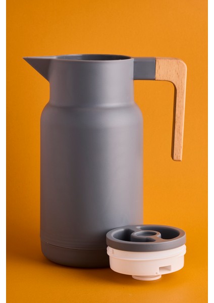 Sakura Nordic Bambu Saplı Cam Vakumlu Termos 1000 ml Gri fiyatları