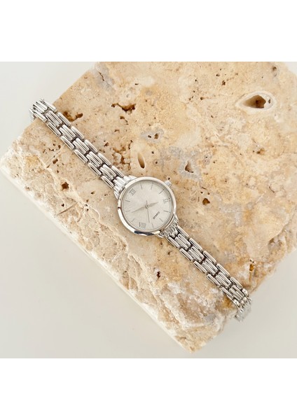 Nervion Gümüş Beyaz Saat