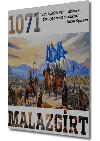 1071 Malazgirt Meydan Muharebesi Ahşap Mdf Dekoratif Tablo Dikdörtgen Tablo fiyatları