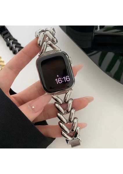 Apple Watch 38-40-41MM Metal Başak Desen Şık Paslanmaz Çelik Kordon - Tüm Seri Uyumlu (Seri 1-9 / Se / Ultra) fiyatları