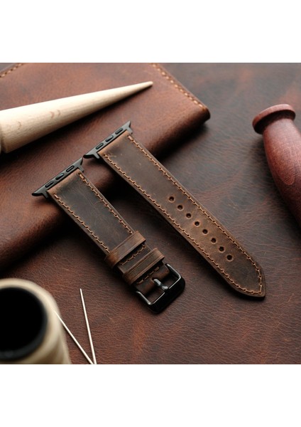 Apple Watch Elit Seri 44-45-46-49(Ultra) Uyumlu Deri Kordon indirimleri