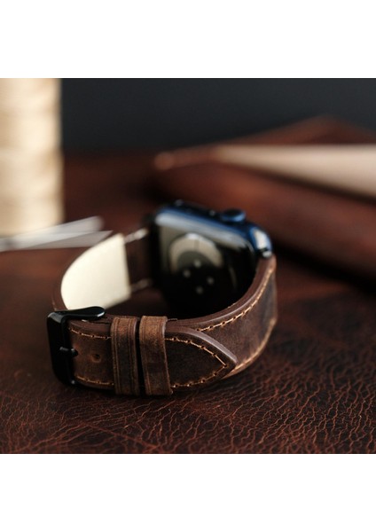 Apple Watch Elit Seri 44-45-46-49(Ultra) Uyumlu Deri Kordon