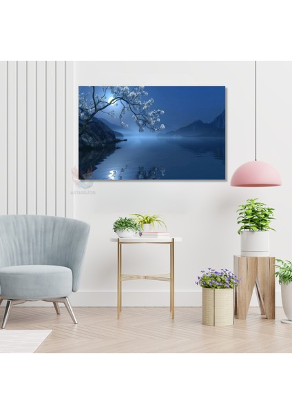 Kanvas Yatay Duvar Tablosu Kanvas Gece Doga Manzarasi Ev Ofis Salon Modern Duvar Tablosu modelleri