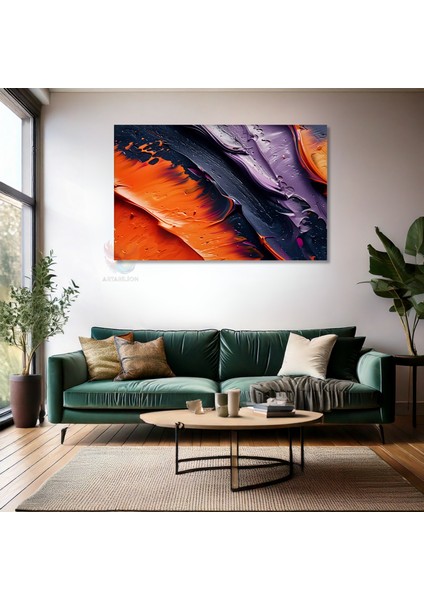 Kanvas Yatay Duvar Tablosu Kanvas Koyu Renk Firca Darbeleri Ev Ofis Salon Modern Duvar Tablosu fiyatları