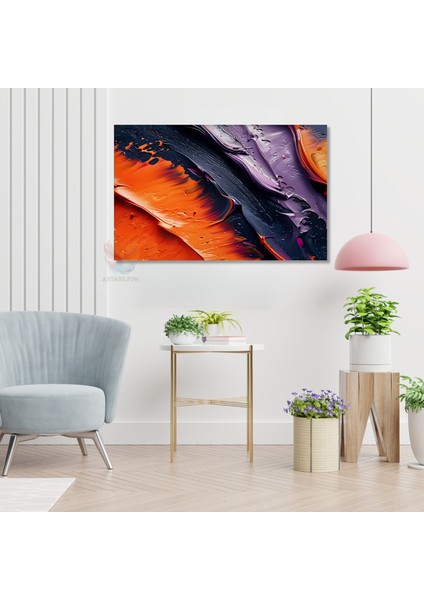 Kanvas Yatay Duvar Tablosu Kanvas Koyu Renk Firca Darbeleri Ev Ofis Salon Modern Duvar Tablosu modelleri