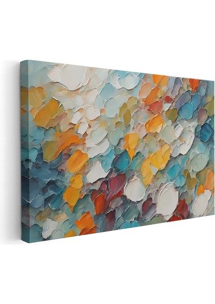 Kanvas Yatay Duvar Tablosu Kanvas Renkli Firca Darbeleri4 Ev Ofis Salon Modern Duvar Tablosu