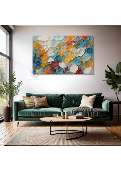 Kanvas Yatay Duvar Tablosu Kanvas Renkli Firca Darbeleri4 Ev Ofis Salon Modern Duvar Tablosu fiyatları