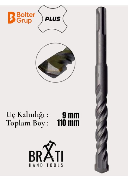 9X110 Sds Plus 2 Kanallı Beton ve Duvar Delme Matkap Ucu