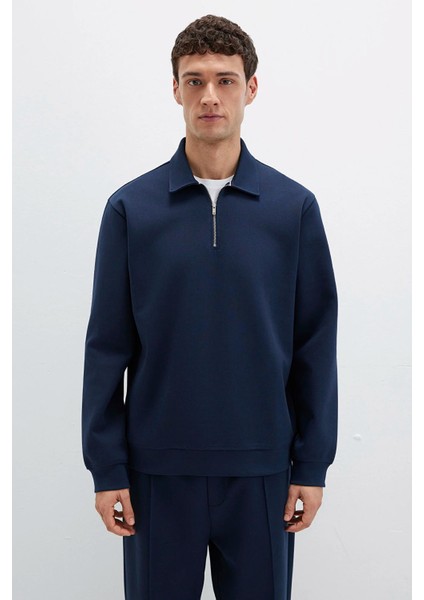 Erkek Yarı Fermuarlı Lacivert Sweatshirt 0S10382-80872 modelleri
