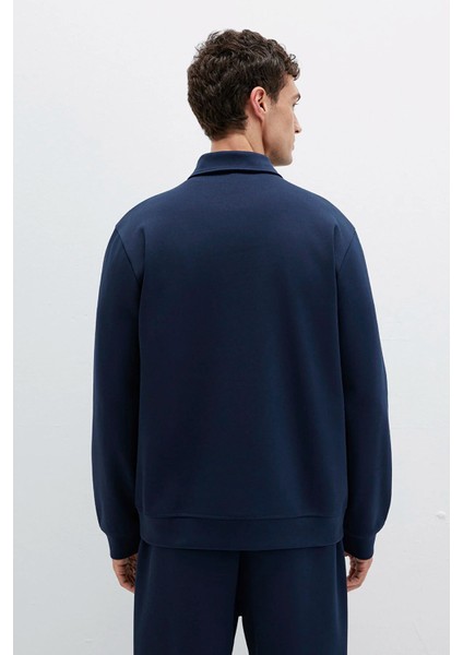 Erkek Yarı Fermuarlı Lacivert Sweatshirt 0S10382-80872 fırsatları