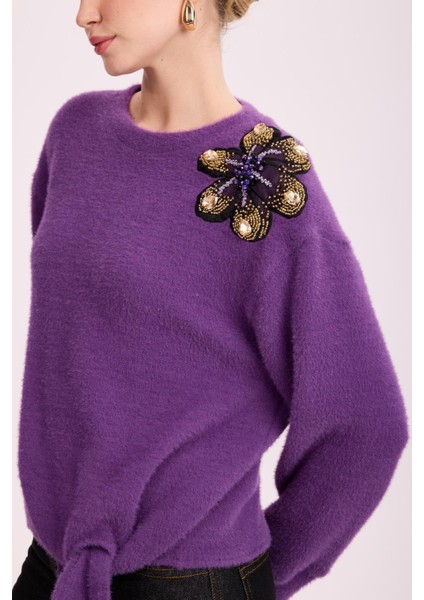 4870 Violette Fleur Angora Bluz modelleri