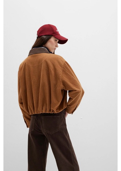 Kahverengi Kısa Kadife Ceket 1110842-70381 fırsatları