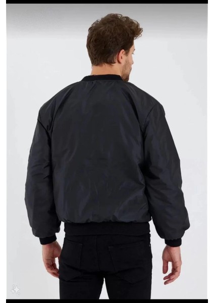 Erkek Siyah Bomber Mont - Polızeı Yazılı, Siyah fiyatları