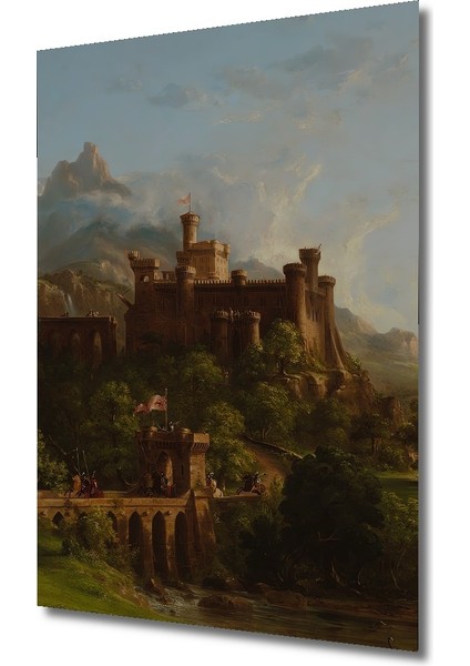 Büyüleyici Kale Manzarası Dekoratif Ahşap Mdf Işyeri Duvar Tablo Dikdörtgen Işyeri Duvar Tablo fiyatları