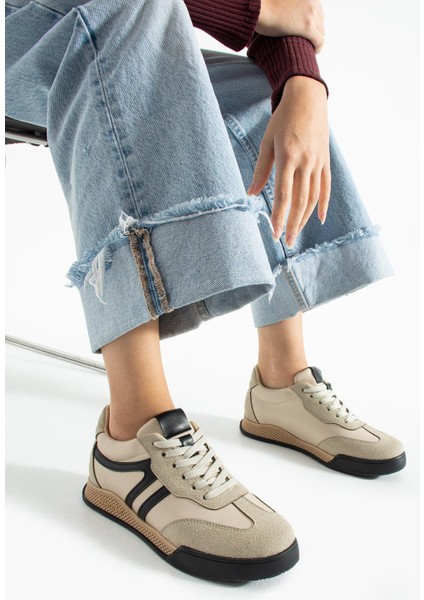 Kadın Sneaker Bağcıklı Spor Ayakkabı Tera - Bej fiyatları