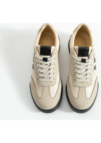 Kadın Sneaker Bağcıklı Spor Ayakkabı Tera - Bej modelleri