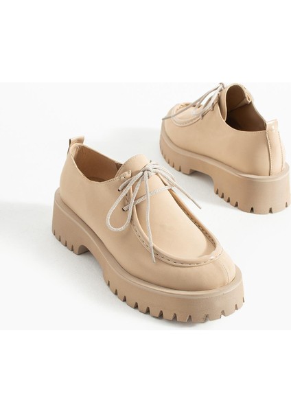 Kadın Yüksek Taban Loafer Arden - Bej