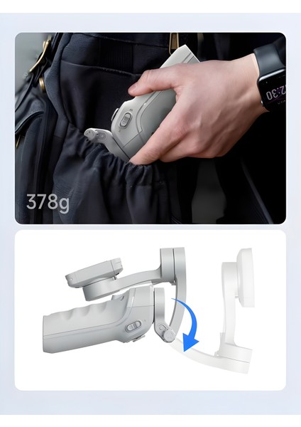 360° Akıllı Yüz Takipli Tripodlu Selfie Gimbal | Otomatik Döner Telefon Tutucu, Gri indirimleri