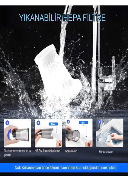 17000PA 100W Araç Süpürgesi | LED Ekranlı, Ev Ofis Araba Için El Süpürgesi - Hepa Filtreli fırsatları