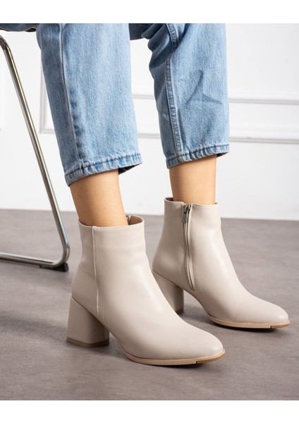 Kadın Bilekte Blok Topuklu Yan Fermuarlı Günlük Bot indirimleri