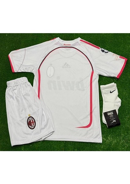 Mılan 2006/07 Deplasman Beyaz / Isimsiz / Çocuk Forması 4lü Set