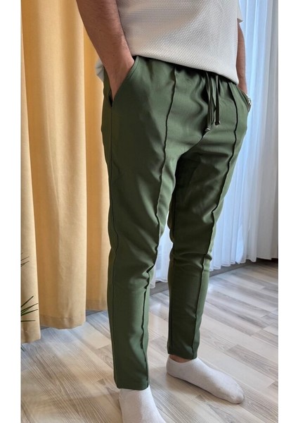 Double Kumaş Çima Detaylı Pantolon