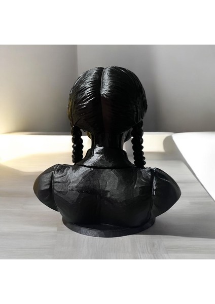 Wednesday Addams Büst, Wednesday Heykel, 3D Baskı Figür, Dekorasyon, Film Karakter Büstü fırsatları