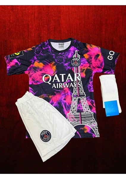 P S G Eyfel Kulesi Baskılı Mbappe Çocuk Forması (Forma Şort Çorap) fiyatları