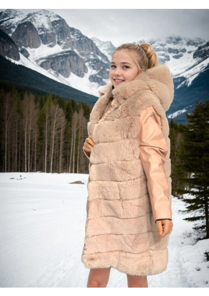 Kadın Suni Kürk Hakiki Deri - Somon modelleri