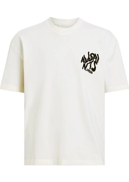 Erkek Baskılı Oversize T-Shirt - Beyaz indirimleri