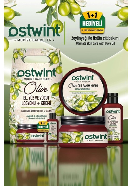 Zeytinyağlı Cilt Bakım Kremi ve El Yüz Vücut Losoyonu Set