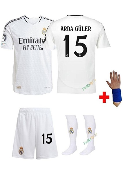Real Madrid 2025 Arda/.güler Beyaz Çocuk Forması Şort Çorap Bileklik Hediyeli fiyatları