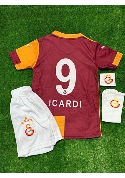 5yıldızlı Gâl.atâsarây 2026 Mauro.îcârd'î Iç Saha Parçalı Çocuk Forması Şampiyonlar Ligi (Patch)